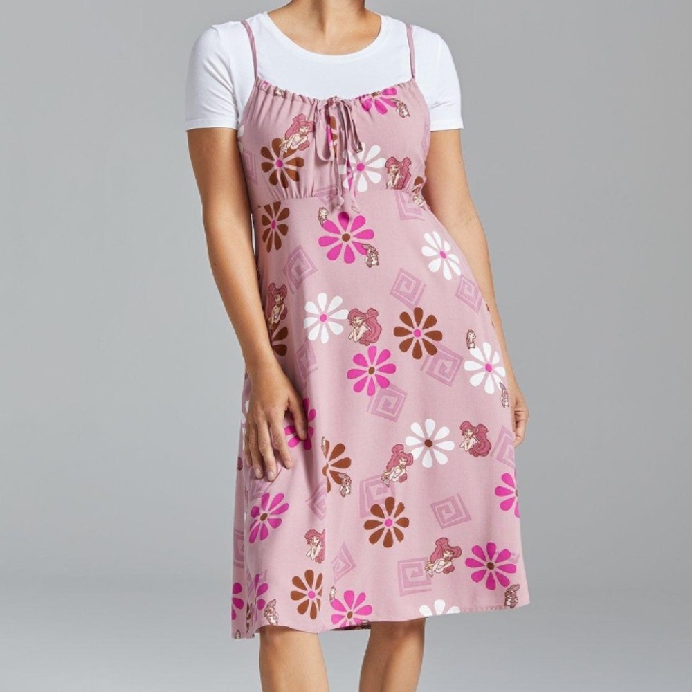 Disney Hercules Floral Meg Allover Print Slip Dress Boxlunch Exclusive